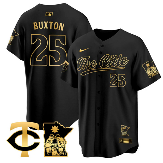 Byron Buxton Jersey #25 Minnesota Twins 2025 City Connect Concept Stitched Black Gold