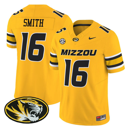 Brad Smith Jersey #16 Missouri Tigers 2025 Vapor Limited Stitched Gold