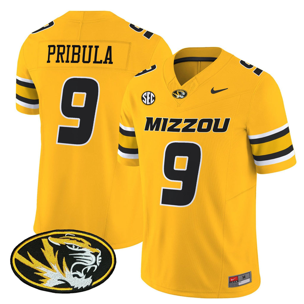 Beau Pribula Jersey #9 Missouri Tigers 2025 Vapor Limited Stitched Gold