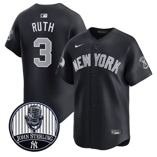Babe Ruth Jersey #3 Yankees John Sterling Voice Tribute Stitched