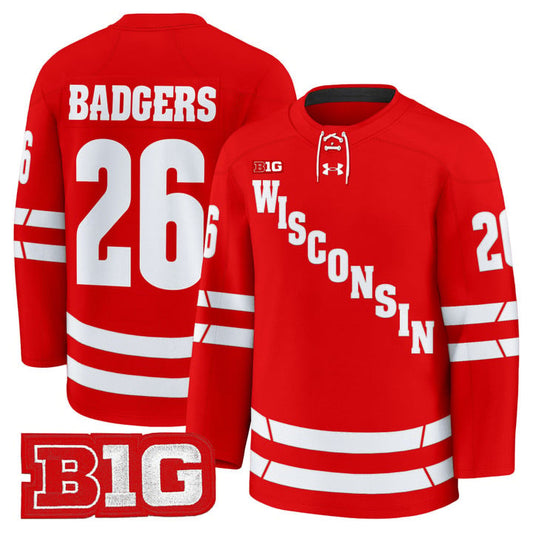 Badgers Jersey #26 Wisconsin Badgers 2025-26 Premium Stitched