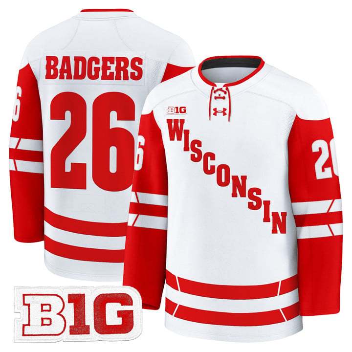 Badgers Jersey #26 Wisconsin Badgers 2025-26 Premium Stitched
