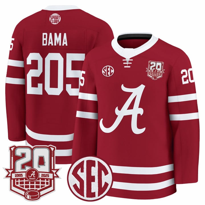 Bama Jersey #205  Alabama Crimson Tide 2025-26 Premium 20th Anniversary Patch Stitched