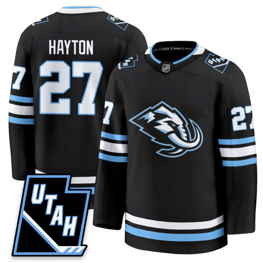 Barrett Hayton Jersey #27 Utah Hockey Mammoth 2025 Limited All Stitched Black