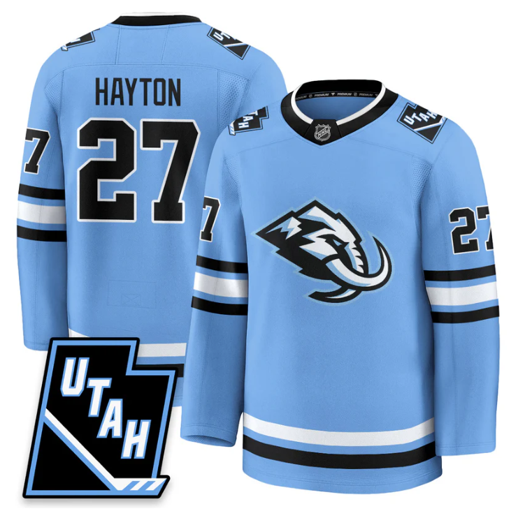 Barrett Hayton Jersey #27 Utah Hockey Mammoth 2025 Limited All Stitched Blue