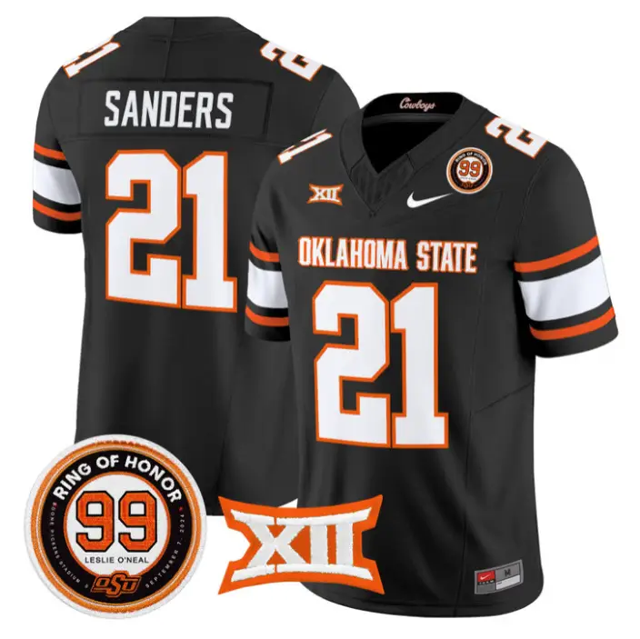 Barry Sanders Jersey #21 Oklahoma State 2026 Leslie O'neal Stitched