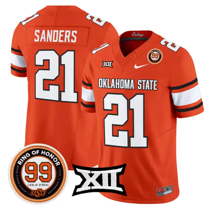 Barry Sanders Jersey #21 Oklahoma State 2026 Leslie O'neal Stitched