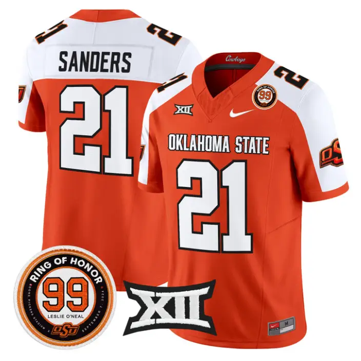 Barry Sanders Jersey #21 Oklahoma State 2026 Leslie O'neal Stitched