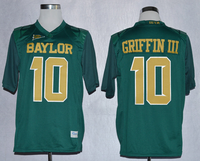Baylor Bears #10 Robert Giffin III NCAA College Football Jersey Green Yellow