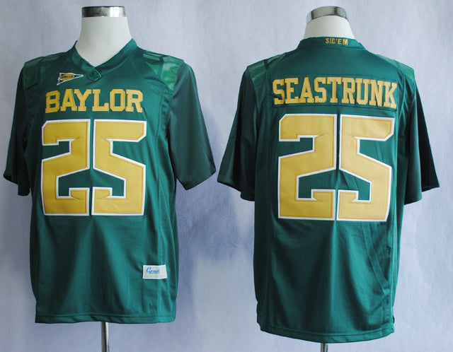 Baylor Bears #25 Lache Seastrunk College Football Jersey Green Yellow