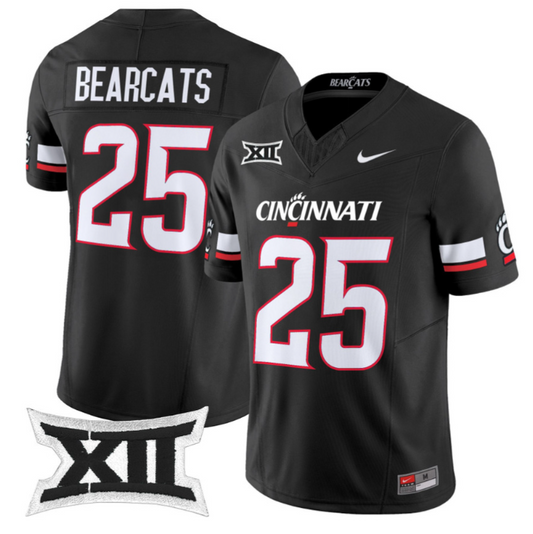 Bearcats Jersey #25 Cincinnati Bearcats 2025 Vapor Limited Stitched Black