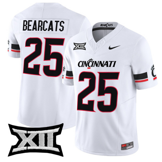 Bearcats Jersey #25 Cincinnati Bearcats 2025 Vapor Limited Stitched White