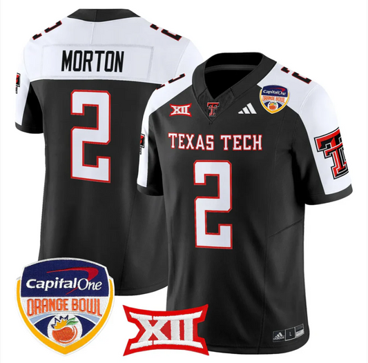 Behren Morton Jersey #2 Texas Tech 2025 Orange Bowl Patch V2 Stitched