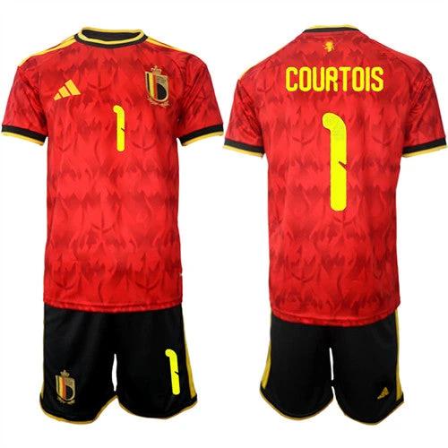 Belgium #1 COURTOIS Jersey National Team x World Cup 2026 Home Red On Field Soccer