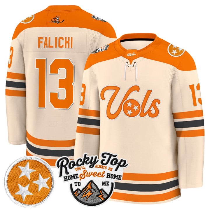 Ben Falicki Jersey #13 Tennessee Volunteers 2025-26 Hockey Premium Stitched