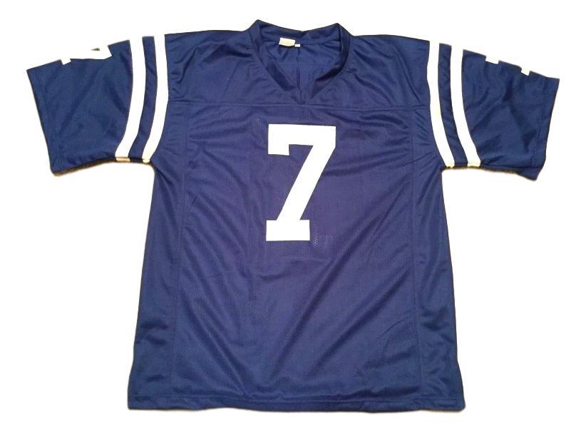 Bert Jones Jersey #7 Custom Unsigned Football Jerseys Stitched Blue