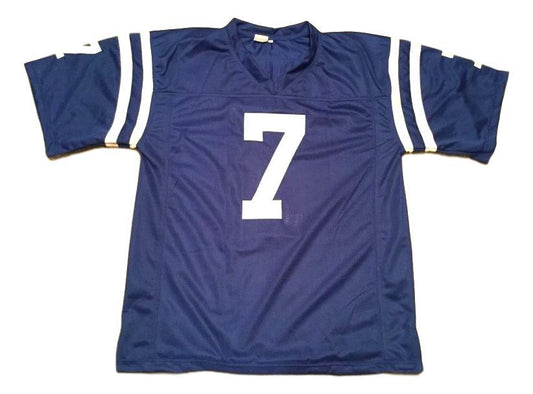 Bert Jones Jersey #7 Custom Unsigned Football Jerseys Stitched Blue