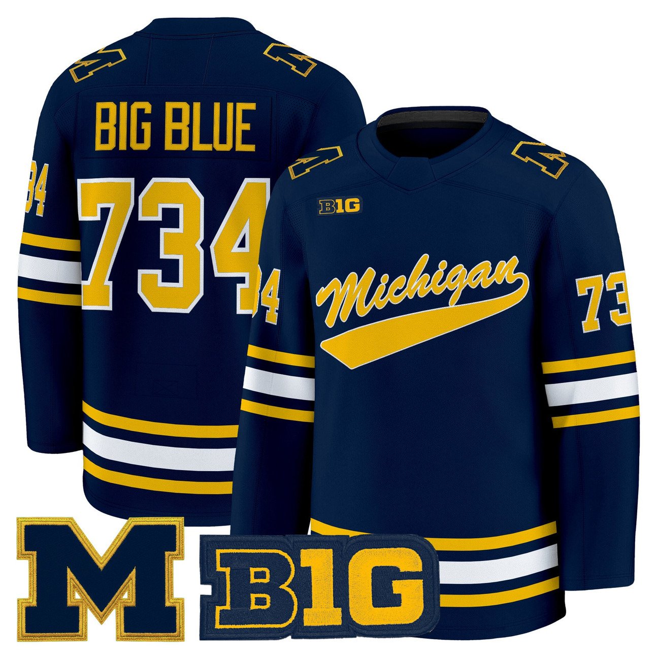 Big Blue Jersey #734 Michigan Wolverines 2025-26 Premium All Stitched