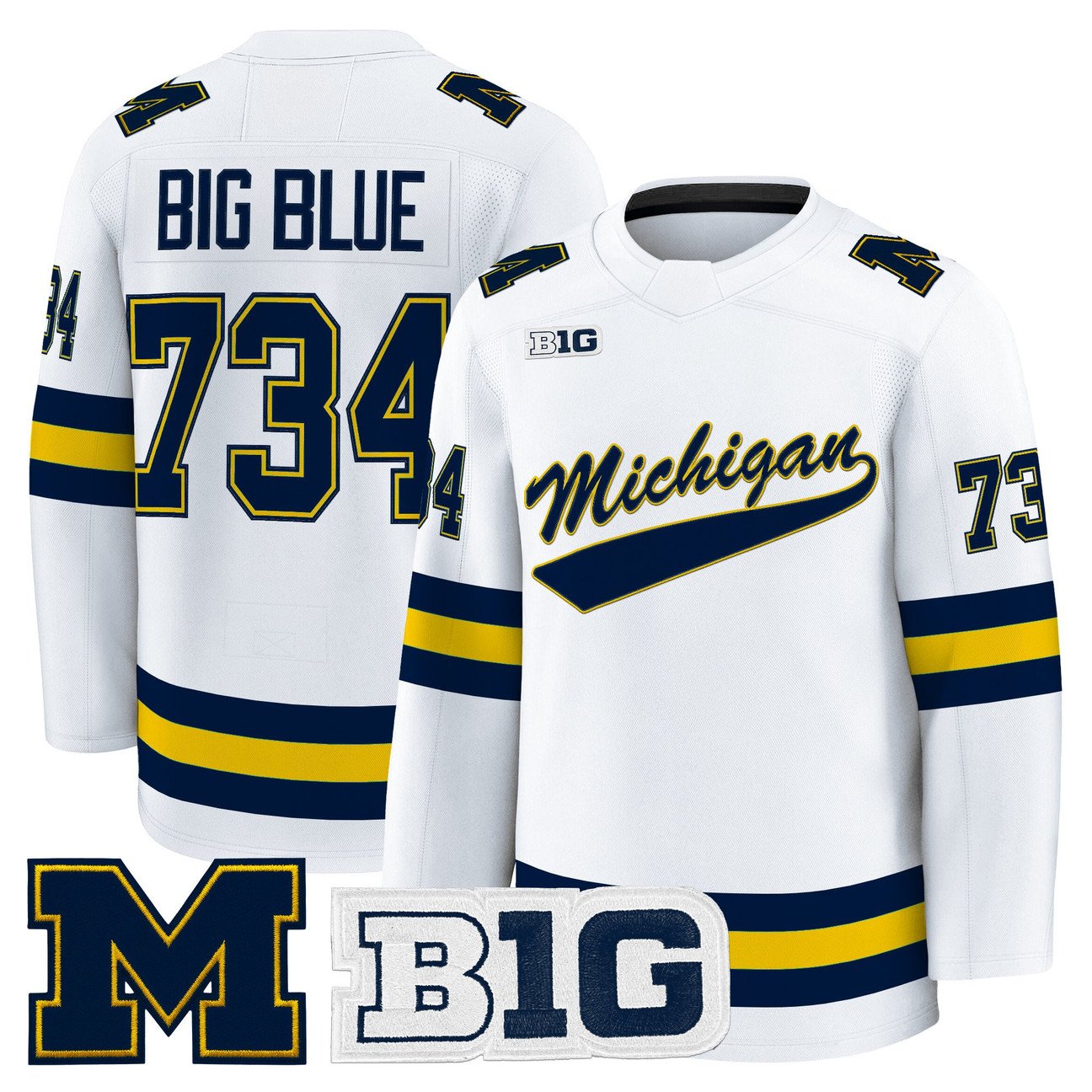 Big Blue Jersey #734 Michigan Wolverines 2025-26 Premium All Stitched
