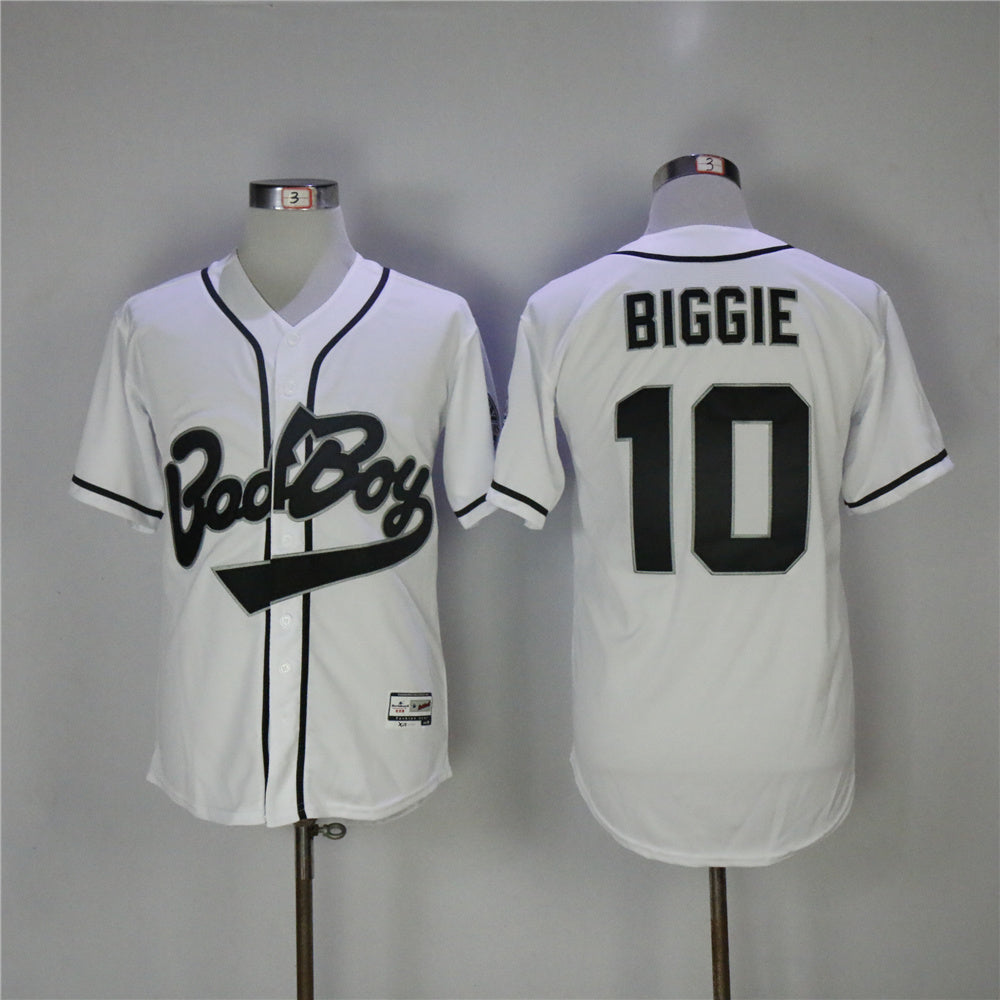 Biggie #10 Bad Boy Movie Baseball Jersey White New