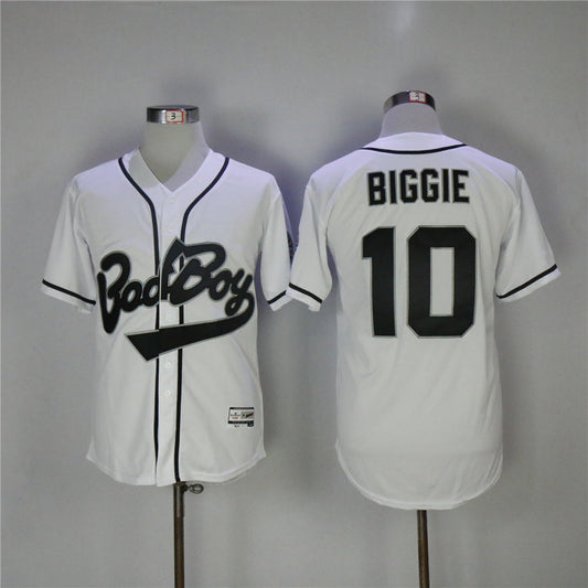 Biggie #10 Bad Boy Movie Baseball Jersey White New