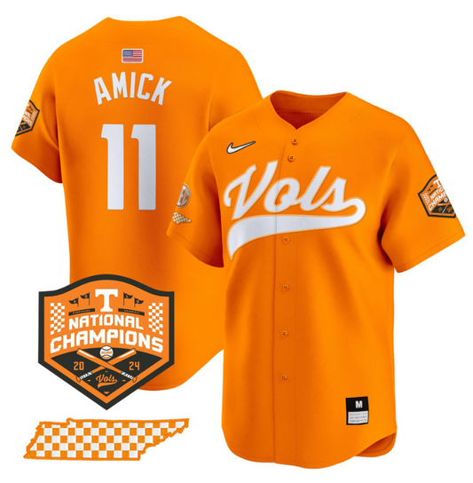 Billy Amick Jersey #11 Tennessee Vols 2024 Champions Stitched Orange