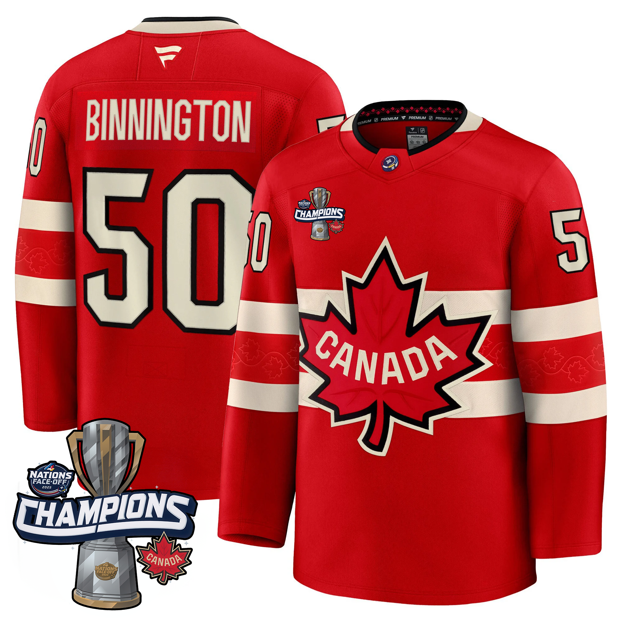 Men Canada 2025 4 Nations Face-Off Champions Jersey - All Stitched