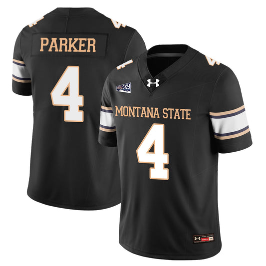 Bryson Parker Jersey #4 Montana State Bobcat Football 2025 Stitched Black