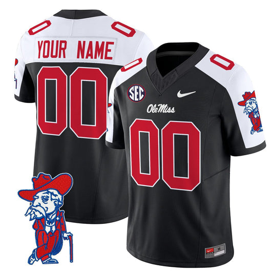 Custom Ole Miss Rebels Jersey Name, Number 2025 V2 Stitched Black Alternate