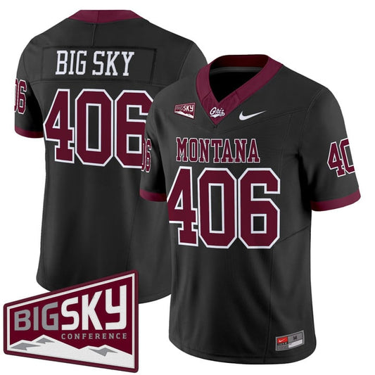 Big Sky Jersey #406 Montana Grizzlies 2025 Vapor Limited Stitched Black Alter