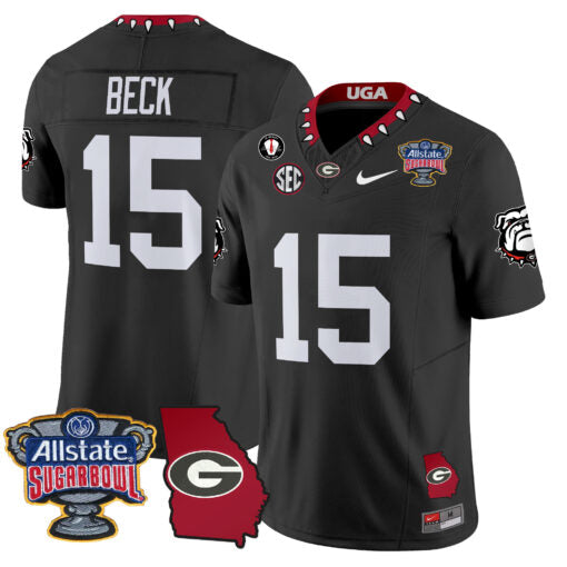 Carson Beck Jersey #15 Georgia Bulldogs 2025 Sugar Bowl Patch Vapor Black