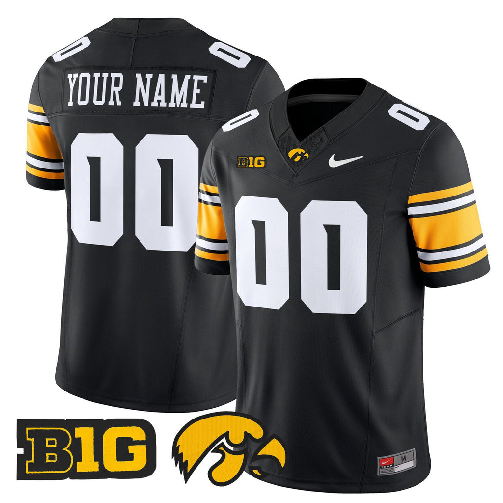 Custom Iowa Hawkeyes Jersey Name, Number  2025 Limited Stitched Black
