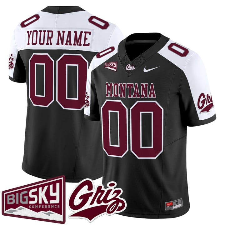 Custom Montana Grizzlies Jersey Name, Number 2025 Vapor Stitched Black Alter