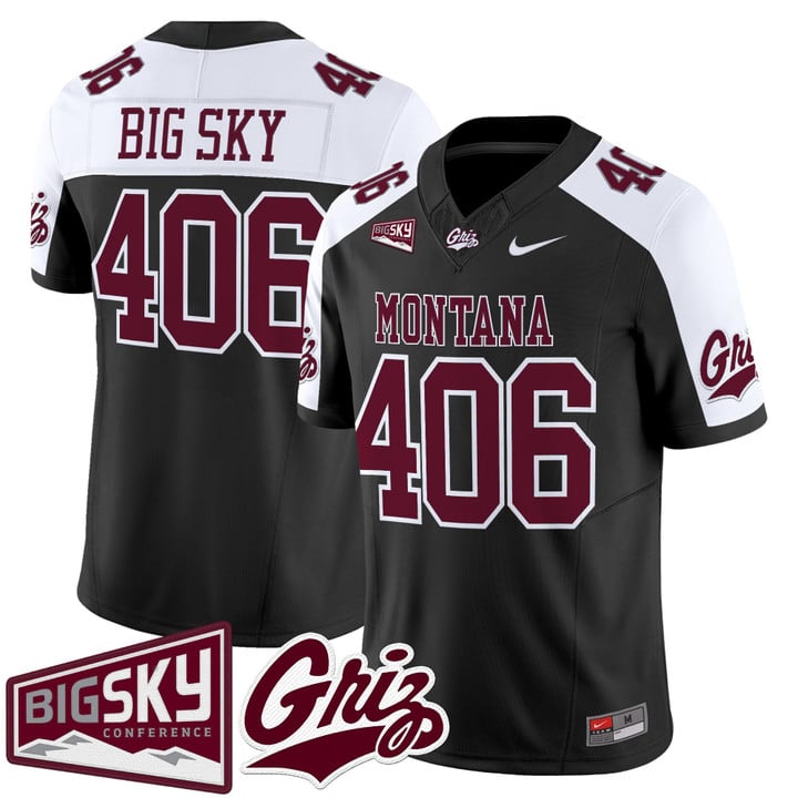 Big Sky Jersey #406 Montana Grizzlies 2025 Vapor Limited Stitched Black Alter