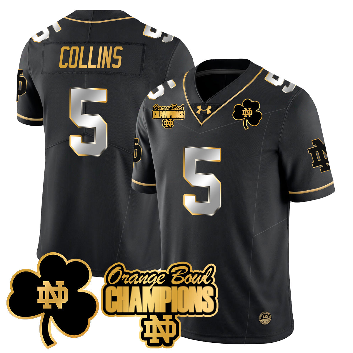 Men Notre Dame Fighting Irish 2025 Orange Bowl Champions Jersey  - All Stitched