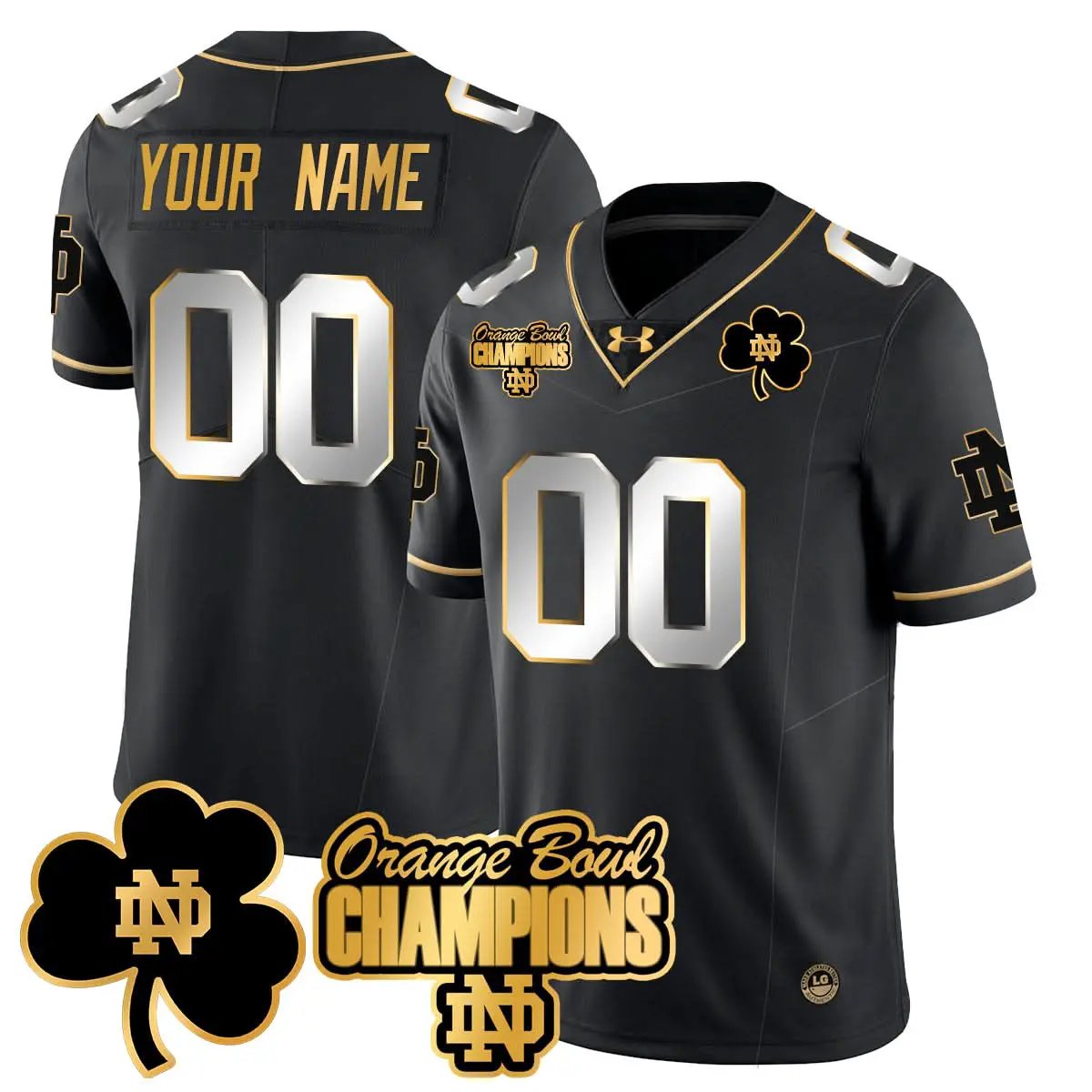 Custom Notre Dame Fighting Irish Football  2025 Orange Bowl Champions Jersey
