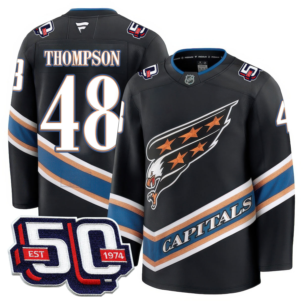 Men Washington Capitals 50th Anniversary Premium Jersey - All Stitched