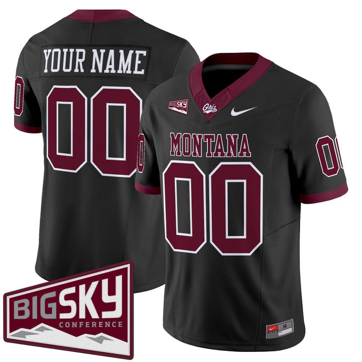 Custom Montana Grizzlies Jersey Name, Number 2025 Vapor Stitched Black Alter