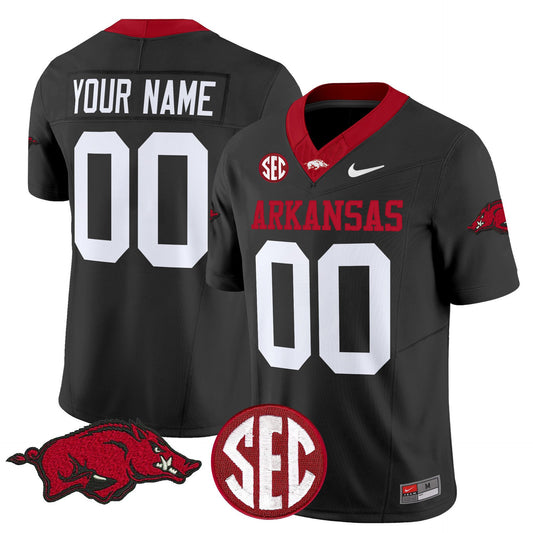 Custom Arkansas Razorbacks Jersey Name, Number Limited Stitched Black