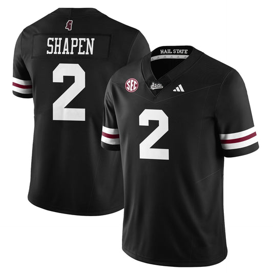 Blake Shapen Jersey #2 Mississippi State Football Darkness 2025 Stitched Black