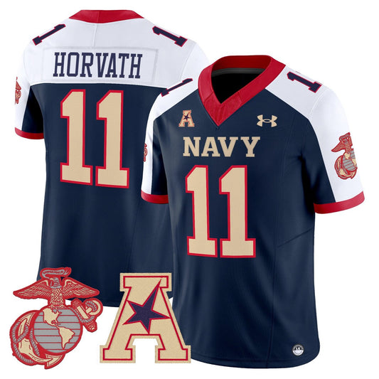 Blake Horvath Jersey #11 Navy Midshipmen Vapor USMC Premier Stitched