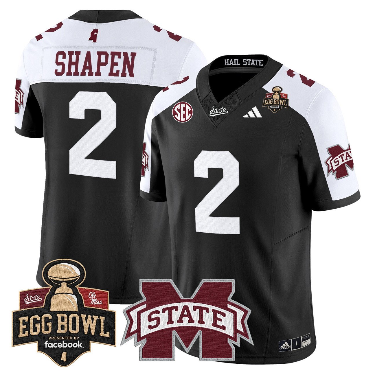 Blake Shapen Jersey #2 Mississippi State Bulldogs 2025 Egg Bowl Stitched