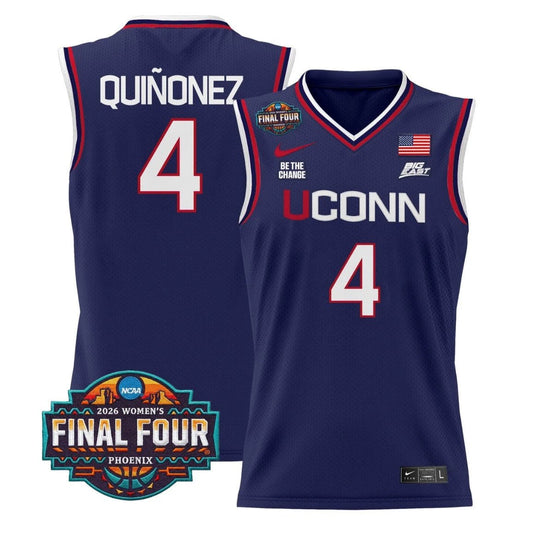 Blanca Quiñonez Jersey #4 UConn Huskies 2026 Final Four Stitched Navy