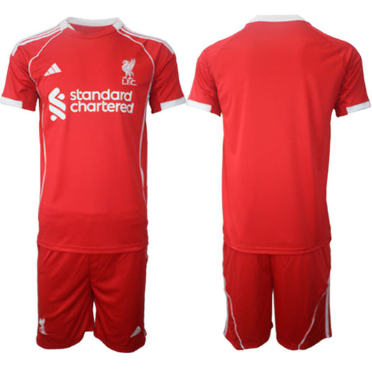 Blank Jersey Liverpool Red Home 2025 Soccer Suit