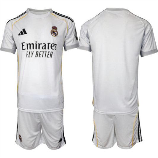Blank Jersey Real Madrid White Home 2025 - 26 Soccer Suit