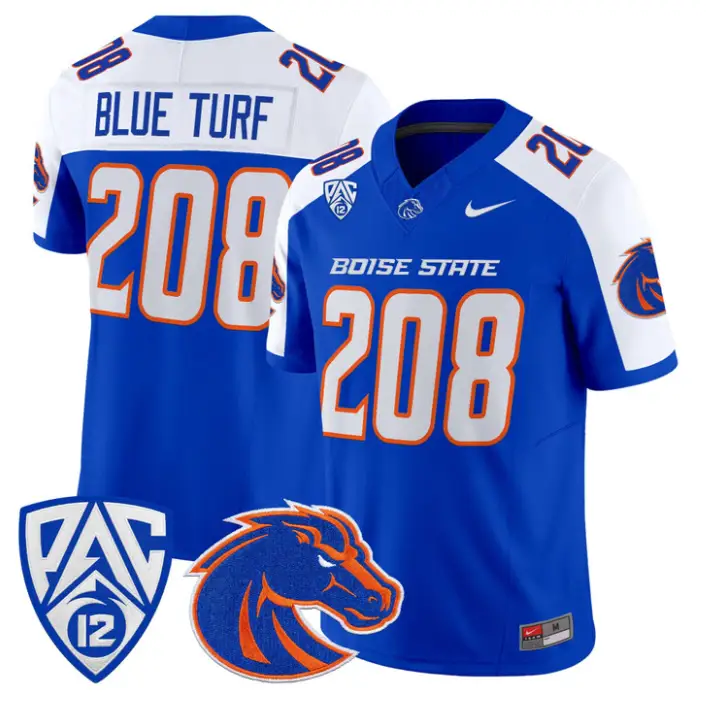 Blue Turf Jersey #208 Boise State Broncos 2026 Vapor Limited Stitched