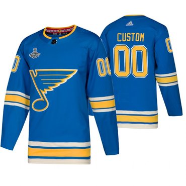Blues Customized Blue Alternate 2019 Stanley Cup Champions Jersey