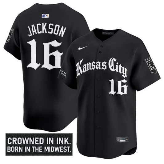 Bo Jackson Jersey #16 Kansas City Royals Gothic Crown Edition Vapor Stitched Black