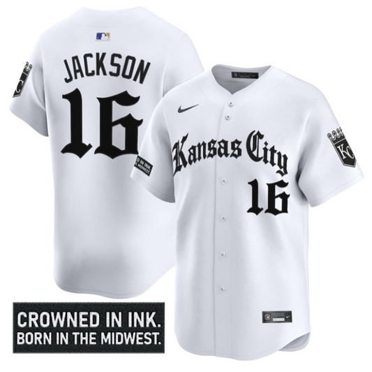 Bo Jackson Jersey #16 Kansas City Royals Gothic Crown Edition Vapor Stitched White