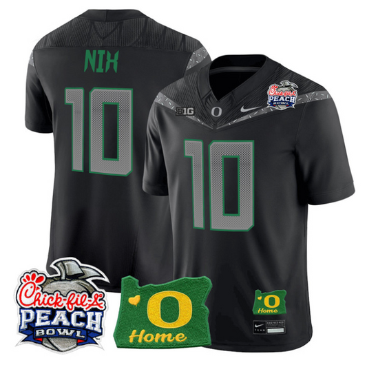Bo Nix Jersey #10 Oregon Ducks 2026 Peach Bowl Oregon State Stitched Black